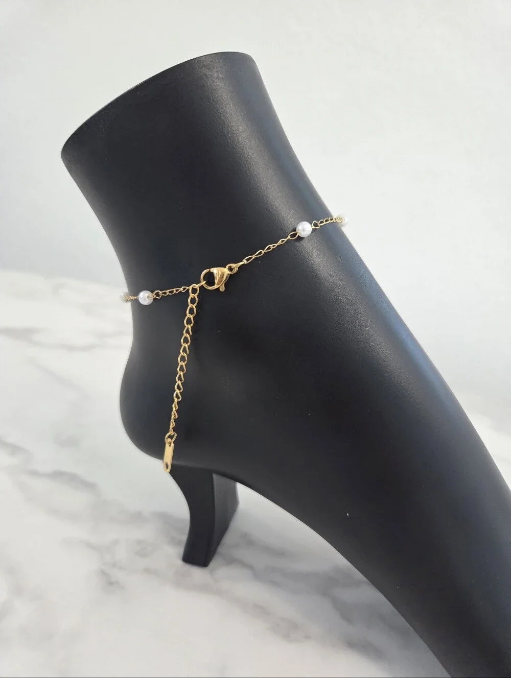 ​Gold Shell Starfish Pearl Anklet Nautical Charm Bracelet Boho Summer Jewelry - Picture 10 of 12